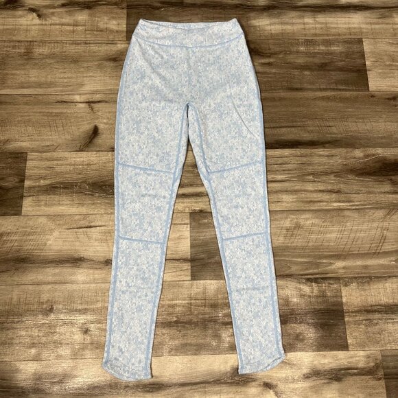 Gymshark Athletic Fleur Texture 7/8 Ankle Yoga Pants Blue Mark NWT Size S